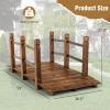 Giantex 5 ft Garden Bridge – Stained Wood Arc Footbridge Walkway with Side Railings, Decorative Wooden Bridge Landscaping for Backyard Farm Garden Creek Pond Decor, Easy to Assemble (Stained Brown)(Stained Brown)