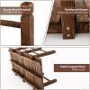 Giantex 5 ft Garden Bridge – Stained Wood Arc Footbridge Walkway with Side Railings, Decorative Wooden Bridge Landscaping for Backyard Farm Garden Creek Pond Decor, Easy to Assemble (Stained Brown)(Stained Brown)