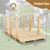Giantex 5 ft Garden Bridge – Stained Wood Arc Footbridge Walkway with Side Railings, Decorative Wooden Bridge Landscaping for Backyard Farm Garden Creek Pond Decor, Easy to Assemble (Stained Brown)(Natural)