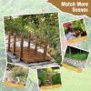 Giantex 5 ft Garden Bridge – Stained Wood Arc Footbridge Walkway with Side Railings, Decorative Wooden Bridge Landscaping for Backyard Farm Garden Creek Pond Decor, Easy to Assemble (Stained Brown)(Stained Brown)