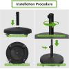 Giantex 50 LBS Patio Umbrella Stand, 20.5 Inch Round Umbrella Base with 4 Lockable Wheels, Heavy-Duty Outdoor Umbrella Holder, Suitable for Pool, Yard, Garden, Street, Market, Rattan Design, Black