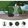 Giantex 50 LBS Patio Umbrella Stand, 20.5 Inch Round Umbrella Base with 4 Lockable Wheels, Heavy-Duty Outdoor Umbrella Holder, Suitable for Pool, Yard, Garden, Street, Market, Rattan Design, Black