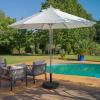 Giantex 50 LBS Patio Umbrella Stand, 20.5 Inch Round Umbrella Base with 4 Lockable Wheels, Heavy-Duty Outdoor Umbrella Holder, Suitable for Pool, Yard, Garden, Street, Market, Rattan Design, Black