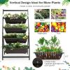 Giantex 5.2FT Vertical Raised Garden Bed, 4-Tier Elevated Planter Box w/4 Containers & Drainage Holes, Indoor Outdoor Freestanding Planter for Vegetables, Herbs, Flowers, Heavy-Duty Metal Frame(2)