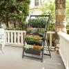 Giantex 5.2FT Vertical Raised Garden Bed, 4-Tier Elevated Planter Box w/4 Containers & Drainage Holes, Indoor Outdoor Freestanding Planter for Vegetables, Herbs, Flowers, Heavy-Duty Metal Frame(2)