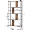 Giantex 5-Tier Bookshelf, Industrial Style Bookcase with Metal Frame, Free Standing Storage Display Shelves, Home Office Study Storage Rack Shelves with Dividers, Wood Shelving Unit (Rustic Brown)(Rustic Brown)
