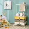 Giantex 6 Drawer Storage Cart, Office School Organizer Cart, Rolling Drawer Cart for Tools, Scrapbook, Paper or Bathroom, Storage Shelf (Beige, Yellow & Black)