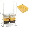 Giantex 6 Drawer Storage Cart, Office School Organizer Cart, Rolling Drawer Cart for Tools, Scrapbook, Paper or Bathroom, Storage Shelf (Beige, Yellow & Black)