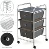 Giantex 6 Storage Drawer Cart Rolling Organizer Cart for Tools Scrapbook Paper Home Office School Multipurpose Mobile Utility Cart (Beige & Yellow)(Black)