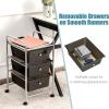 Giantex 6 Storage Drawer Cart Rolling Organizer Cart for Tools Scrapbook Paper Home Office School Multipurpose Mobile Utility Cart (Beige & Yellow)(Black)