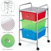 Giantex 6 Storage Drawer Cart Rolling Organizer Cart for Tools Scrapbook Paper Home Office School Multipurpose Mobile Utility Cart (Beige & Yellow)(Multicolor)