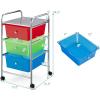 Giantex 6 Storage Drawer Cart Rolling Organizer Cart for Tools Scrapbook Paper Home Office School Multipurpose Mobile Utility Cart (Beige & Yellow)(Multicolor)