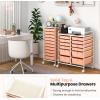 Giantex 6 Storage Drawer Cart Rolling Organizer Cart for Tools Scrapbook Paper Home Office School Multipurpose Mobile Utility Cart (Beige & Yellow)(Peach Fuzz)