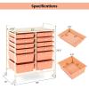 Giantex 6 Storage Drawer Cart Rolling Organizer Cart for Tools Scrapbook Paper Home Office School Multipurpose Mobile Utility Cart (Beige & Yellow)(Peach Fuzz)