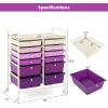 Giantex 6 Storage Drawer Cart Rolling Organizer Cart for Tools Scrapbook Paper Home Office School Multipurpose Mobile Utility Cart (Beige & Yellow)(Purple Gradient)