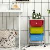 Giantex 6 Storage Drawer Cart Rolling Organizer Cart for Tools Scrapbook Paper Home Office School Multipurpose Mobile Utility Cart (Beige & Yellow)(Red+Green+Turquoise)