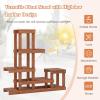 Giantex 6 Tier Wood Plant Stand, Shorea Tiered Plant Shelf for Multiple Potted Plants with High Low Structure, Indoor & Outdoor Flower Rack, Corner Display Shelf for Balcony, Living Room, Patio
