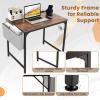 Giantex 60 Inch Computer Desk with Charging Station, Home Office Writing Desk with Storage Bag & Headphone Hook, Large Gaming Table PC Workstation, Modern Simple Laptop Desk for Bedroom, Study(Rustic Brown)