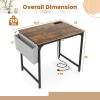 Giantex 60 Inch Computer Desk with Charging Station, Home Office Writing Desk with Storage Bag & Headphone Hook, Large Gaming Table PC Workstation, Modern Simple Laptop Desk for Bedroom, Study(Rustic Brown)