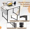 Giantex 60 Inch Computer Desk with Charging Station, Home Office Writing Desk with Storage Bag & Headphone Hook, Large Gaming Table PC Workstation, Modern Simple Laptop Desk for Bedroom, Study(White)