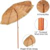 Giantex 6.5Ft Thatched Tiki Umbrella, Hawaiian Style Patio Grass Umbrella with 8 Ribs & Tilt Adjustment, Outdoor Portable Beach Sunshade for Yard, Garden & Poolside