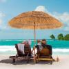 Giantex 6.5Ft Thatched Tiki Umbrella, Hawaiian Style Patio Grass Umbrella with 8 Ribs & Tilt Adjustment, Outdoor Portable Beach Sunshade for Yard, Garden & Poolside