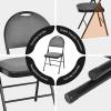 Giantex 6-Pcs Folding Chairs Set – Foldable Dining Chairs with Upholstered Seat, Non-Slip Footpads, Commercial Guest Chairs, Pack of 6 Waiting Room Chair for Events Office Wedding Party Kitchen, Grey(Grey)