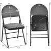 Giantex 6-Pcs Folding Chairs Set – Foldable Dining Chairs with Upholstered Seat, Non-Slip Footpads, Commercial Guest Chairs, Pack of 6 Waiting Room Chair for Events Office Wedding Party Kitchen, Grey(Grey)
