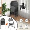 Giantex 6-Pcs Folding Chairs Set – Foldable Dining Chairs with Upholstered Seat, Non-Slip Footpads, Commercial Guest Chairs, Pack of 6 Waiting Room Chair for Events Office Wedding Party Kitchen, Grey(Grey)