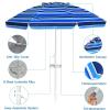 Giantex 7.2 Ft Beach Umbrella, Patio Sunshade Umbrella with Sand Anchor & Cupholder, Solid Steel Pole, Carrying Bag, Portable Sun Shelter Suitable for Seaside, Backyard, Poolside, Market Entrance(Navy)