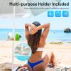 Giantex 7.2 Ft Beach Umbrella, Patio Sunshade Umbrella with Sand Anchor & Cupholder, Solid Steel Pole, Carrying Bag, Portable Sun Shelter Suitable for Seaside, Backyard, Poolside, Market Entrance(Navy)