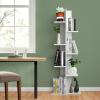 Giantex 7-Tier Bookshelf, Multipurpose Storage Shelf Space-Saving Bookcase Wood Display Shelf Stand for Books Photos Artwork, Pot Plant, Storage Holder Rack w/ 8 Open Well-Arranged Shelves, White(White)