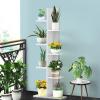Giantex 7-Tier Bookshelf, Multipurpose Storage Shelf Space-Saving Bookcase Wood Display Shelf Stand for Books Photos Artwork, Pot Plant, Storage Holder Rack w/ 8 Open Well-Arranged Shelves, White(White)