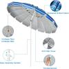 Giantex 8 Ft Beach Umbrella, Patio Sunshade Umbrella with Sand Anchor & Tilt Mechanism, 16 Fiberglass Ribs, Air-Vent Design, Portable Sun Shelter Suitable for Seaside, Backyard, Poolside, Market Entrance(Navy)