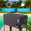 Giantex 80 Quart Rattan Rolling Cooler Cart Outdoor Patio Portable Party Drink Beverage Bar Cold Beach Chest Cart on Wheels, Brown Wicker, 32.7”(L) X18.9”(W) X43.3”(H)