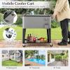 Giantex 80 Quart Rolling Patio Cooler Cart with Bottom Storage Shelf & Drain, Outdoor Ice Chest with Lockable Wheels, Bottle Opener & Cap Catcher, for Party Poolside Backyard BBQ(Gray + Black)