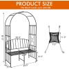 Giantex 81in Metal Garden Arch with Bench, Outdoor Garden Arbor Archway Trellis for Climbing Plants Vines, 2-Person Bench Loads 660 lbs, Patio Trellis Pergola Arches for Wedding Party Ceremony Decor