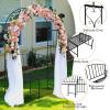 Giantex 81in Metal Garden Arch with Bench, Outdoor Garden Arbor Archway Trellis for Climbing Plants Vines, 2-Person Bench Loads 660 lbs, Patio Trellis Pergola Arches for Wedding Party Ceremony Decor