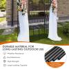 Giantex 81in Metal Garden Arch with Bench, Outdoor Garden Arbor Archway Trellis for Climbing Plants Vines, 2-Person Bench Loads 660 lbs, Patio Trellis Pergola Arches for Wedding Party Ceremony Decor