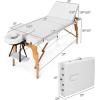 Giantex 84inch Folding Massage Table Lash Bed, Portable 3 Sections Spa Salon Tattoo Bed with Face Cradle Armrests Wooden Legs, Professional Massage Bed Height Adjustable with Carry Case (Black)(White)