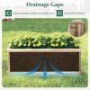 Giantex Acacia Wood Raised Garden Bed, Rectangular Planter Box w/Drainage Gaps, Floor Standing Window Mount for Flower Vegetable Herb Fruit, Outdoor Plant Container for Backyard, Lawn, 36″x12″x12″(Natural)