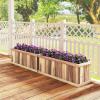 Giantex Acacia Wood Raised Garden Bed, Rectangular Planter Box w/Drainage Gaps, Floor Standing Window Mount for Flower Vegetable Herb Fruit, Outdoor Plant Container for Backyard, Lawn, 36″x12″x12″(Natural)
