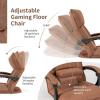 Giantex Adjustable Floor Chair Lazy Sofa Chair 14-Position Adjusting Backrest Headrest Waist Pillow, Floor Seating with Armrests, Padded Comfy Recliner for Home Living Room Bedroom (Brown)