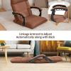Giantex Adjustable Floor Chair Lazy Sofa Chair 14-Position Adjusting Backrest Headrest Waist Pillow, Floor Seating with Armrests, Padded Comfy Recliner for Home Living Room Bedroom (Brown)