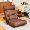 Giantex Adjustable Folding Sofa Chair – Lazy Floor Chair with Infinitely Adjustable Backrest, Extendable Armrest & Seat, Couch Recliner for Meditation, Reading, Gaming Floor Chairs for Adults (Gray)(Brown)