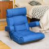 Giantex Adjustable Folding Sofa Chair – Lazy Floor Chair with Infinitely Adjustable Backrest, Extendable Armrest & Seat, Couch Recliner for Meditation, Reading, Gaming Floor Chairs for Adults (Gray)(Blue)