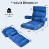 Giantex Adjustable Folding Sofa Chair – Lazy Floor Chair with Infinitely Adjustable Backrest, Extendable Armrest & Seat, Couch Recliner for Meditation, Reading, Gaming Floor Chairs for Adults (Gray)(Blue)