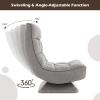 Giantex Adjustable Swivel Floor Chair – 5 Position Video Game Chair with Swivel Base, Steel Frame, Massage Lumbar Pillow, Foldable Lazy Sofa Lounger for Adults Teens, Meditating, No Assembly (Black)(Grey)