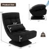 Giantex Adjustable Swivel Floor Chair – 5 Position Video Game Chair with Swivel Base, Steel Frame, Massage Lumbar Pillow, Foldable Lazy Sofa Lounger for Adults Teens, Meditating, No Assembly (Black)(Black)