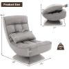 Giantex Adjustable Swivel Floor Chair – 5 Position Video Game Chair with Swivel Base, Steel Frame, Massage Lumbar Pillow, Foldable Lazy Sofa Lounger for Adults Teens, Meditating, No Assembly (Black)(Grey)